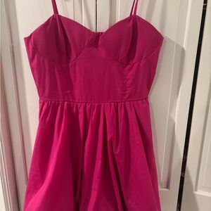 Vibrant Pink Spaghetti Strap Dress